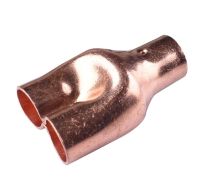 1/4 3/8 1/2 8 16 19 22 25 28.6 -42mm ID Equal Reducer Y-Shaped 3 Way Splitter Copper End Feed Solder Fitting Air Conditioner