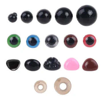 Fenrry 100 Pairs Black Plastic Round Eye 5-12mm Eyeball DIY Doll