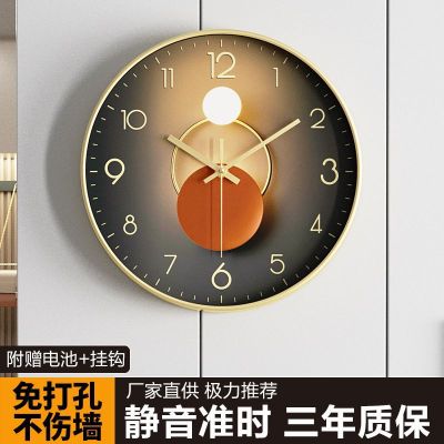 Zhong Artshi นาฬิกาแขวนผนังห้องผนังแขวนอยู่อาศัยแขวนผนังห้องนอนสไตล์โมเดิร์นควอตซ์ไม่พันกัน