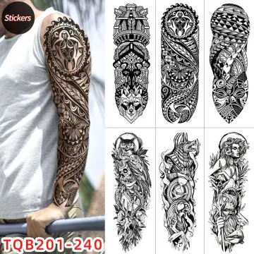 12 Sheets Padoun Temporary Arm Tattoos Sleeve Sticker Skull Full Arm Tattoo  and for sale online | eBay