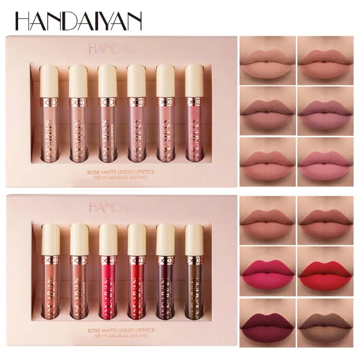 HANDAIYAN Makeup Set Matt Lipstick Kit 6 Colorsbox Matt Nude Velvet Lip  Gloss Lips Cosmetics Tint Lipgloss Waterproof | Lazada PH