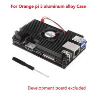 For Orange Pi 5 Aluminum Alloy Protective Case with Cooling Fan Heat Sink Passive Active Cooling Radiator Metal Case