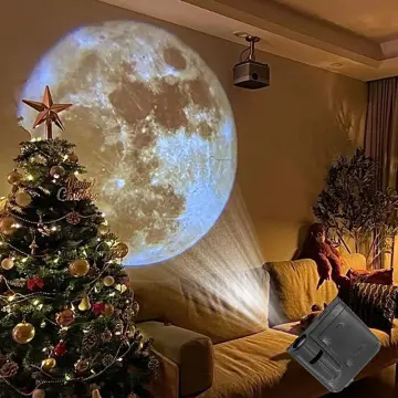 8cm Moon Lamp LED Night Light Battery Powered With Stand Starry Lamp  Bedroom Decor Night Lights Kids Gift Moon Lamp