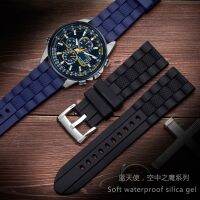 ۞ Dark blue Black watchband strap 20mm 22mm 23mm rubber bracelet belt waterproof soft meterial for brand men watches