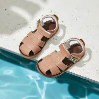 SandQ Children Beach Sandals Genuine Leather Summer Shoes Boys Kids Navy Camel Straps Clogs Classical 2021 New Primary School