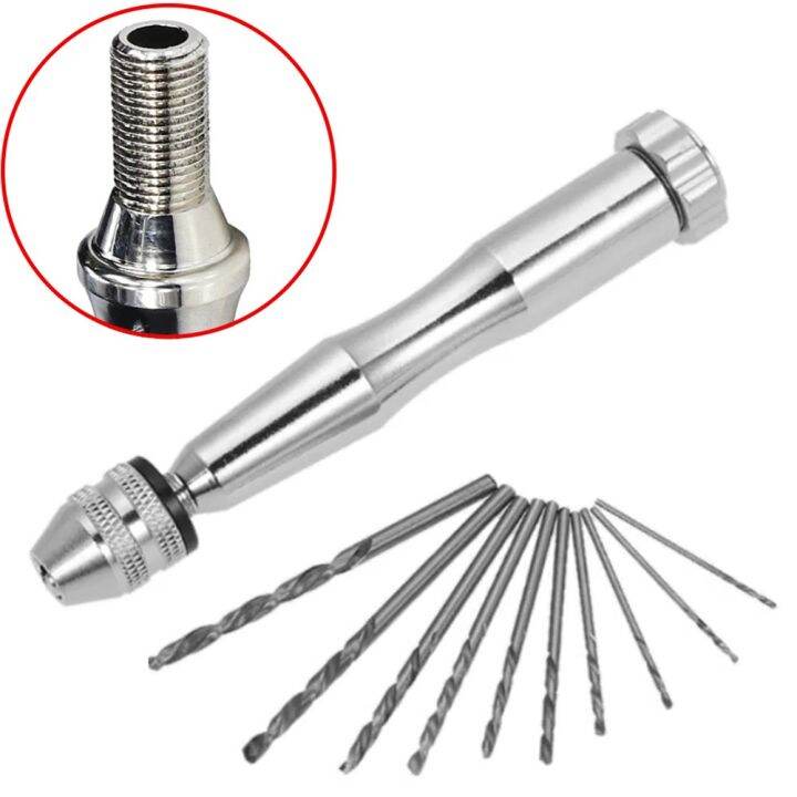 Small Hand Drill Manual Drill Chuck 0.33.5mm Drill With 10 Drill Bits