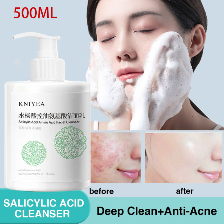 KNIYEA Salicylic Acid Daily Gentle Facial Cleanser 500ML Removes Acne ...