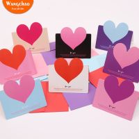 LOVE Heart Shape Greeting Card Valentine Day Gift Card Mixed Color Wedding Invitations Card Romantic Thank You Cards