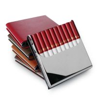 【CW】✈☽☑  Flip Cover Cigarettes Cases Plain Weave Holds 10pcs/20pcs 84mm Storage Holder Fashion Mens