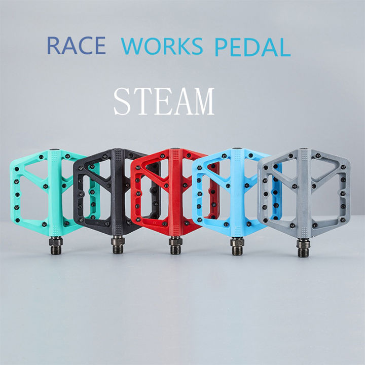 racework-bicycle-nylon-pedals-mtb-contact-automatic-flat-mountain-platform-racing-bike-foot-hold-footrest-bicycle-accessories