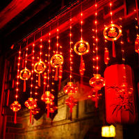 led โคมไฟม่านปีใหม่โคมไฟสีแดงบรรยากาศโคมไฟเทศกาลโคมไฟตกแต่งเทศกาลฤดูใบไม้ผลิ