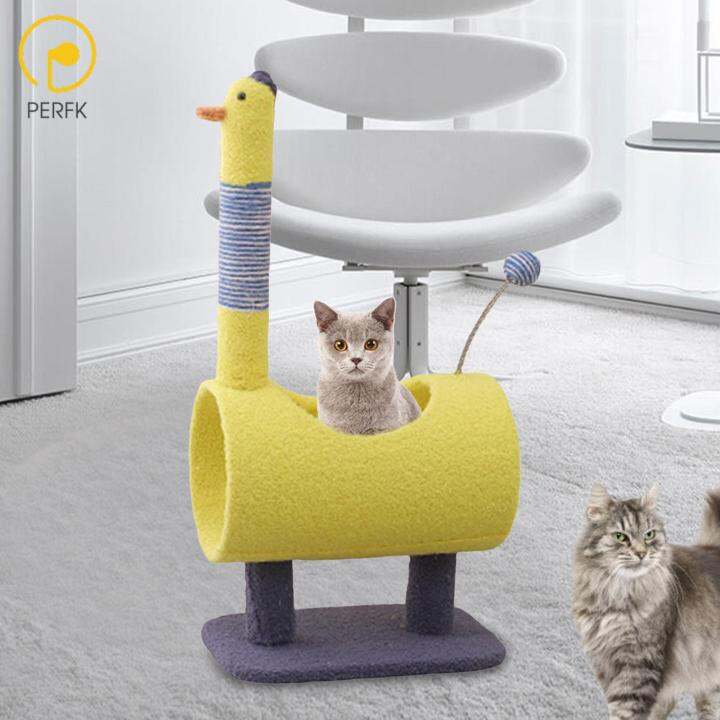 Perfk Plush Cat Climbing Tower Cat Interactive Toys Stable Base Durable