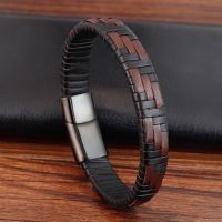 【hot】♣♙☬  Hand-knitted Classic Men Multi-color Magnetic Clasp Leather