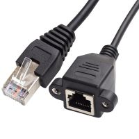 ✟✺◘ RJ45 8P8C FTP STP UTP Cat 5e Male To Female Lan Ethernet Network Extension Cable 30cm 60cm 1m 1FT 2FT 5FT With Panel Mount Holes