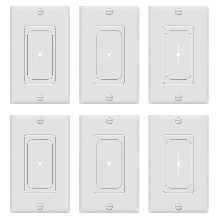 Flexible Rubber Wall Grommet Insert with Decorator Wall Plate, 1Gang