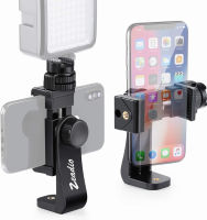 Zeadio Tripod Smartphone Mount, Cell Phone Holder Adapter Clamp with Cold-Shoe Mount, Selfie Stick and Monopod Adjustable Clamp, Fits for All iPhone and Android Smartphones