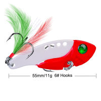 50มม. 8 Tackle โลหะ10.5G Spoonbait พร้อม Vib สี Treble เหยื่อตกปลาสำหรับ Spoon