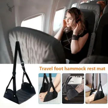 Everlasting Comfort Airplane Foot Rest - Ergonomic Adjustable Foot and Heel  Hammock - Memory Foam Portable Air Plane Flying Travel Foot Rest - Long