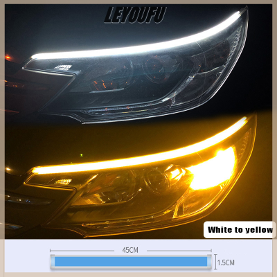 LEYOUFU หลอดไฟ LED สัญญาณไฟเลี้ยวรถจักรยานยนต์ Lampu Jalan ไฟท้ายเชือกยาวของตกแต่ง DRL