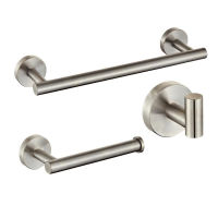 Bathroom wall-mounted towel rack 304 stainless steel bathroom shelf towel bar set bathroom shelf