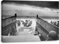 ภาพผ้าใบศิลปะพิมพ์บนผนังวินเทจของ D-Day Normandy Landings 18X12นิ้ว