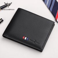 WILLIAMPOLO Men Wallets Slim Pocket Photo Holder Small Male Wallet Quality Card Holder Genuine Leather Men Purses