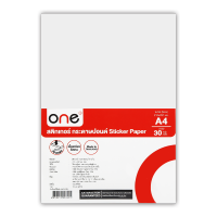 ONE สติกเกอร์กระดาษปอนด์ 210 x 297 mm. (A4) แพ็ค 30 แผ่น