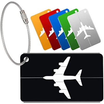 【LZ】❁  Alumínio Alloy Bagagem Tags Set Mala Tag Travel Labels Aço Loop ID Malas Acessórios