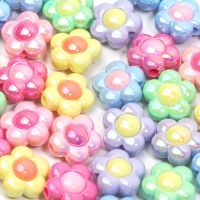 10pcs 16mm 6Colors AB Sunflower Acrylic Beads Loose Spacer Beads for Jewelry Making DIY Bracelet Handbag Keychain Accessories Beads