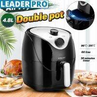 Electric Deep Air Fryer With Basket 1500W 4.8L Oil Free Oven Cooker Timmer Control Air Fryer Non-stick Pot Coating