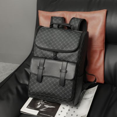 【Ship from HK】 Hong Kong Composite Leather Simple Backpack Men and Women Leisure Travel Computer Backpack Junior High School School Bag Men and Women Bag