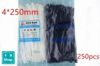 250Pcs/pack 4*250mm Black And White Color Factory Standard Self-locking Plastic Nylon Cable Ties Cable Management