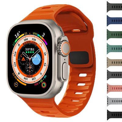 Silicone Strap For Apple Watch Ultra Band 45mm 49mm 44mm 40mm 42mm 38mm 41mm sport correa bracelet iwatch Serises 4 3 6 5 se 7 8 Straps