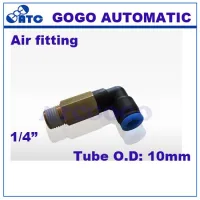 ;[-[; GOGO 10Pcs A Lot L Type 10Mm 1/4 Bsp Threaded Elbow Pu Hose Connector 90 Degree PLL 10-02 Nylon Pipe Joint Pneumatic Air Fitting