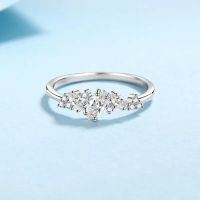 TBCYD 0.58cttw Marquise Cut Full Moissanite Rings For Women 925 Sterling Sliver Plated 18k White Gold Engagement Wedding Band