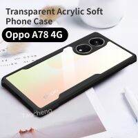 เคสสำหรับ Oppo A78 OppoA78 78 4G 5G 2023ซิลิโคนอะคริลิคนิ่ม TPU สีทึบเคสโทรศัพท์โปร่งใสใสแม่พิมพ์กลมกรอบด้านหลังเป็นคู่