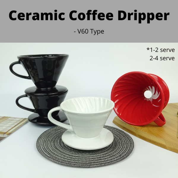 (Ready Stock) Ceramic Coffee Dripper V60 Coffee Drip Filter Cup Pour