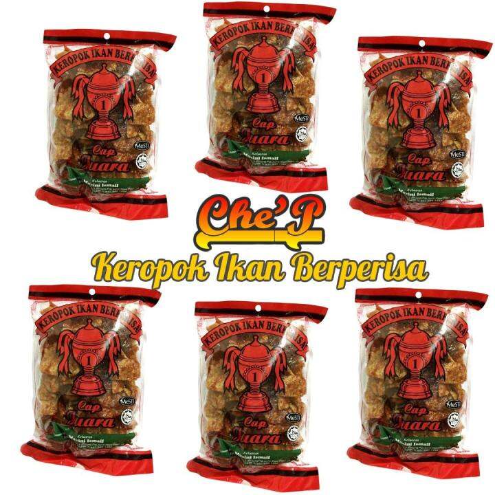 KEROPOK SIRA CAP JUARA | FISH CRACKERS 6 PACKS 70 gram (SWEET & SPICY ...