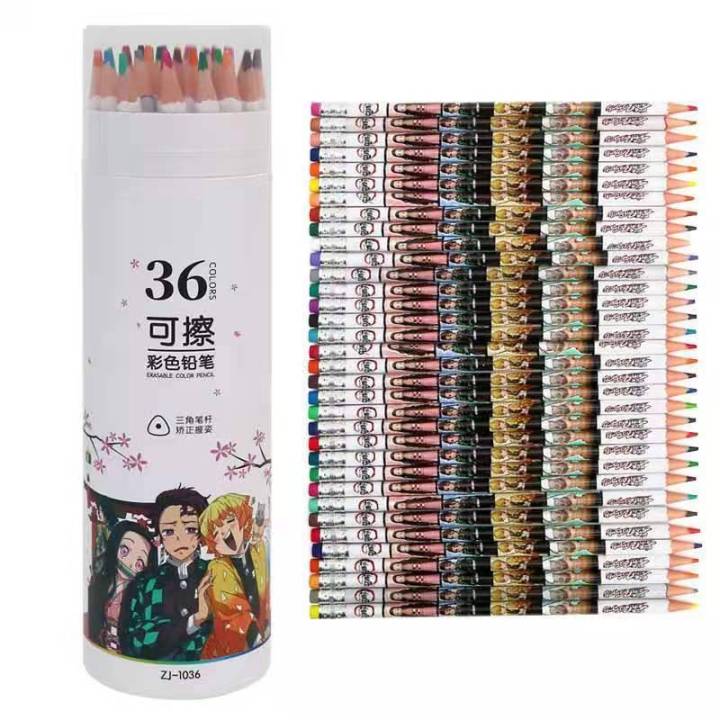 ลดล้างสต๊อค-ดินสอสี-ลายดาบพิฆาตอสูร-แฟชั่นเด็กยอดฮิต-master-art-36-สี-colors-ระบายสี-สีแท่ง-สีวาด-nbsp-เป็นของขวัญที่ดีสำหรับเด็กๆ