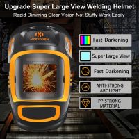 ​Large Viewing Screen Welding Helmet 800F True Color Solar Powered Auto Darkening 4 Arc Sensor for TIG MIG Arc Cutting Welder