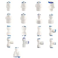 1/4" 3/8" OD Hose Tube 1/4" 1/2" 3/4" 1/8" Plastic Pipe Quick Connectors RO Water Connector Fittings Reverse Osmosis System Pipe Fittings Accessories