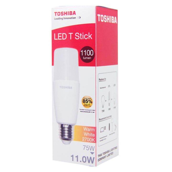 หลอด-led-stick-toshiba-t7-e27-11w-สีเหลืองขาว-ส่งเร็วส่งไว-มีเก็บเงินปลายทาง