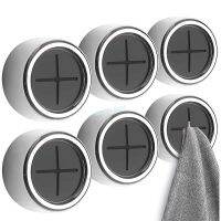 Towel Storage Racks Self Adhesive Towel Holder Hook Round Wall Mount Towel Holder Bathroom Kitchen Dishcloth Organizer Racks Bathroom Counter Storage