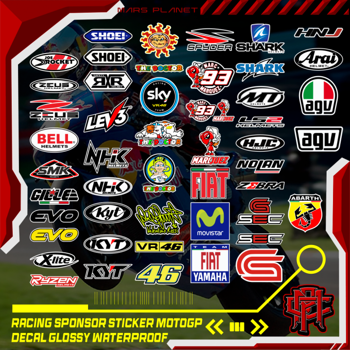 Racing Sponsor MotoGp Motorcycle Sticker Side Strip Decal Glossy ...