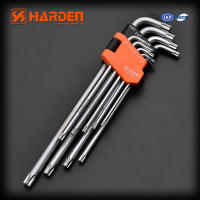 ประแจ 6 เหลี่ยม กุญแจ หัวท็อค ชุดประแจ 9 ชิ้น (แบบยาวพิเศษ) Long Torx Key Wrench HARDEN 540607