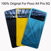 ของแท้เหมาะสำหรับ Xiaomi POCO X4 Pro 5G กระจกหลังฝาหลังปิดโทรศัพท์ด้านหลังแผงเคสประตู X4pro ฝาครอบเลนส์กล้อง