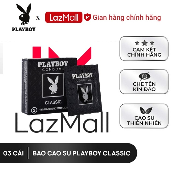 Playboy  bao cao su playboy classic 3 bao. - ảnh sản phẩm 1
