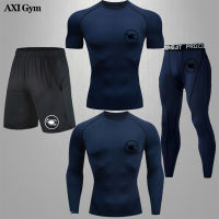 Mens Sport 5PiecesSet Gym Fitness Compression Sports Suit Track And Field Clothing Men Gym Running Jogging Quick Dry Suits Men