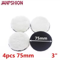 JANPSHION 4pc 75mm car polishing pad 3 inch polish waxing pads Wool Polisher Bonnet For Car paint Care