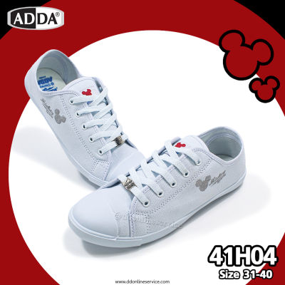 ADDA รองเท้าผ้าใบ รองเท้าเล่นกีฬา รองเท้าพละ รองเท้านักเรียน สีขาว ลายมิกกี้เม้าส์ mickey Adda รุ่น 41H04 ของแท้
